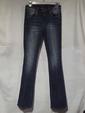 Vintage Miss Me Dark Blue Bootcut Jeans with Subtle Fading